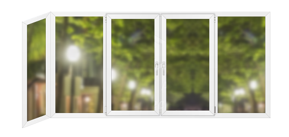 Г-образная балконная рама ПВХ 3600×1400 KBE Г-образная балконная рама ПВХ 3600×1400 KBE